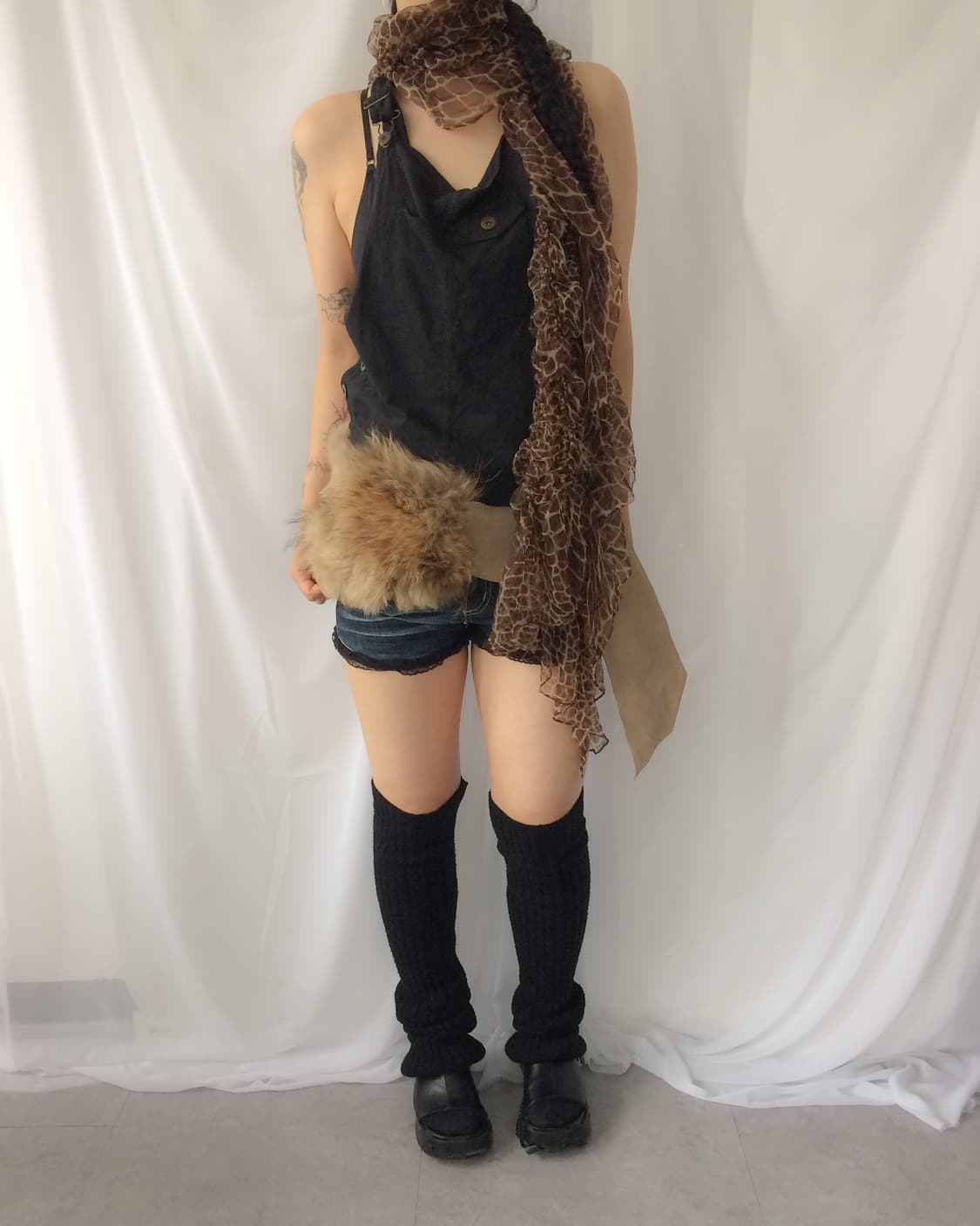 animal pattern shirring muffler 상품이미지6