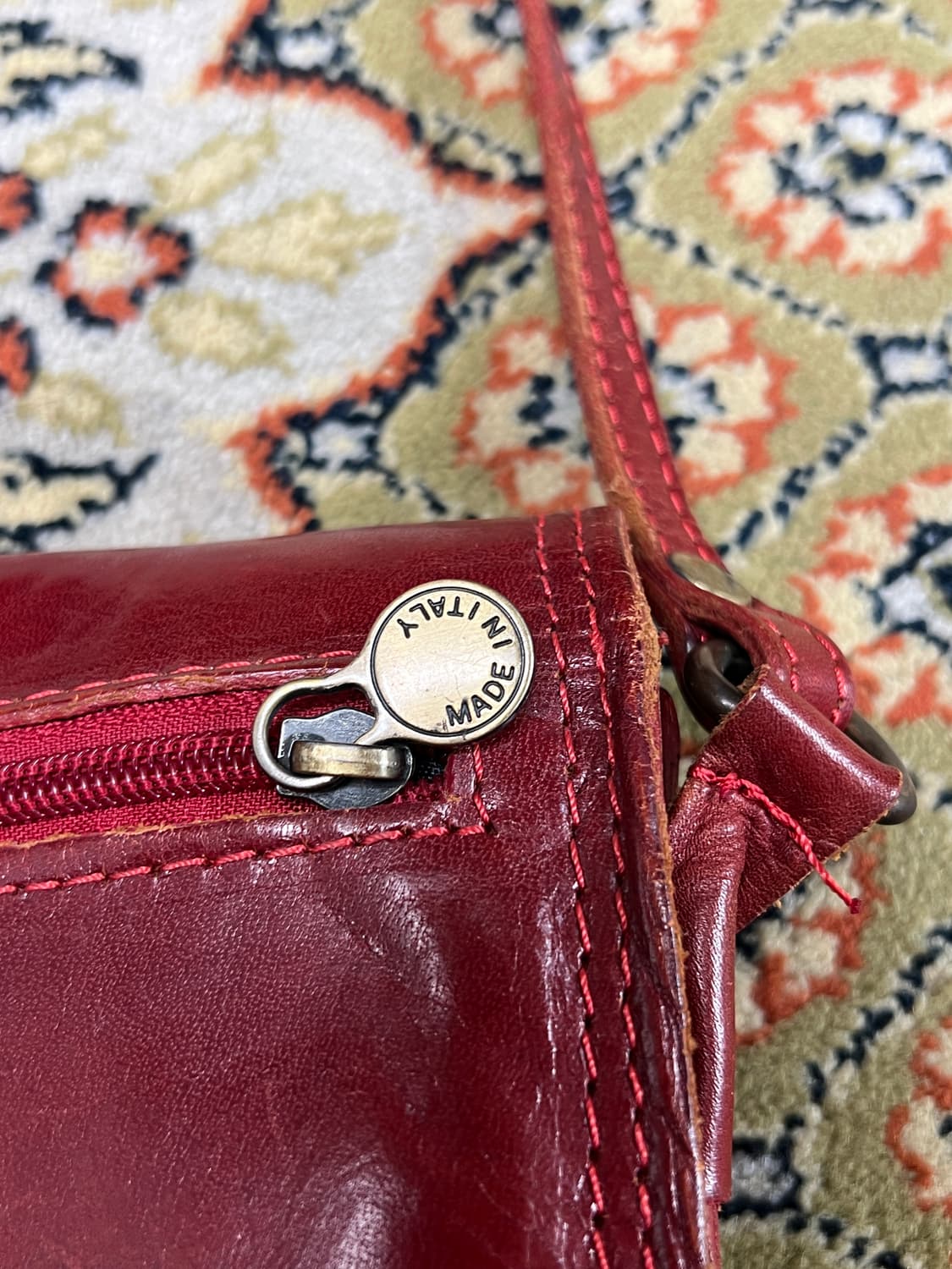 [OS] 이태리 빈티지 가죽 미니 숄더백 버건디 상품이미지5