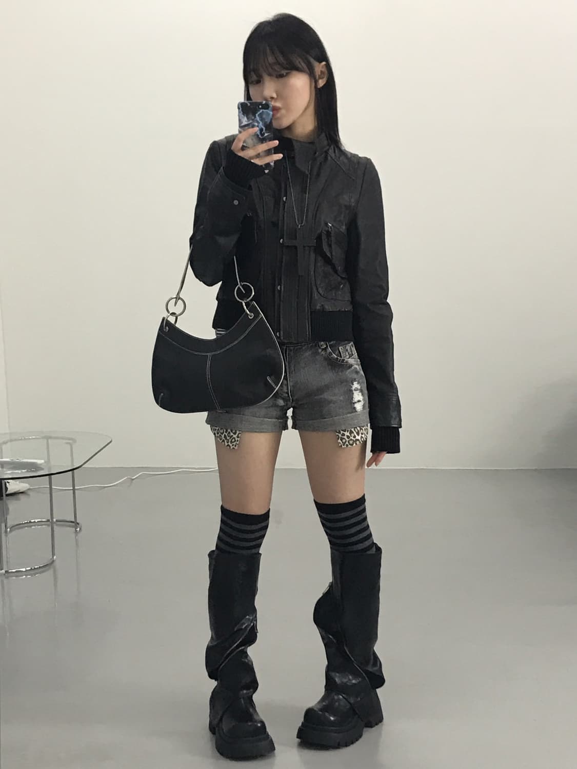 Jpn Black Sheepskin leather jacket 상품이미지2