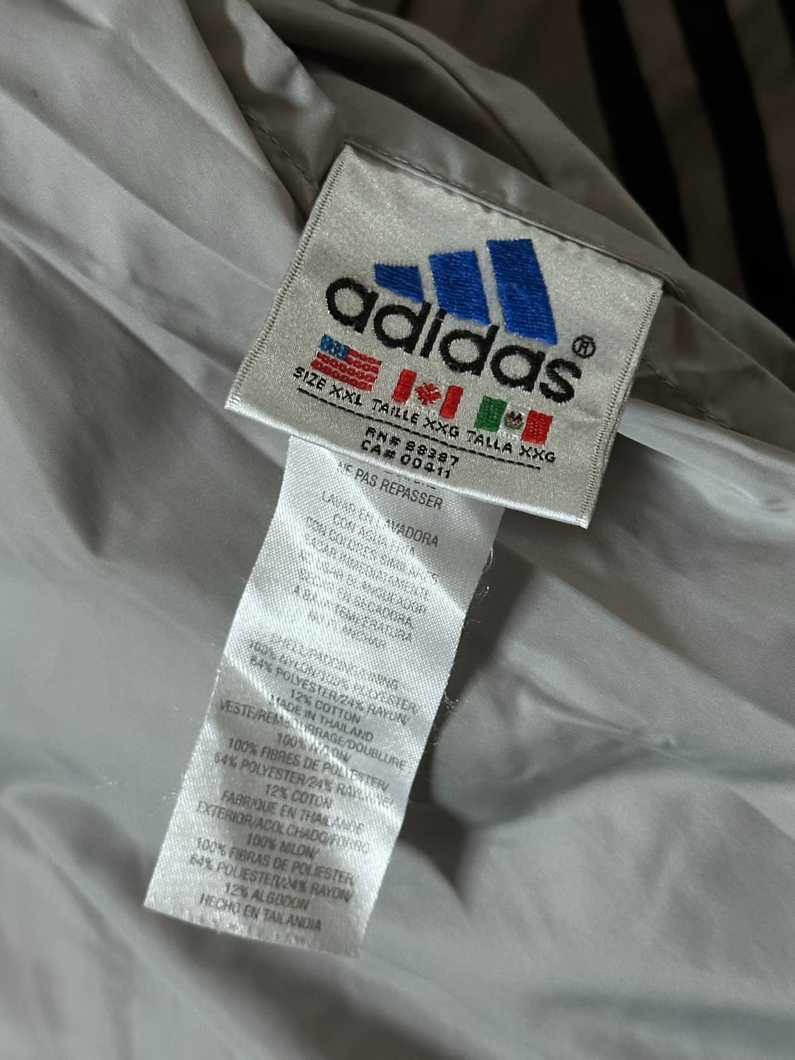 90s 아디다스 리버시블 빅로고 자수 그레이 후드점퍼 상품이미지8