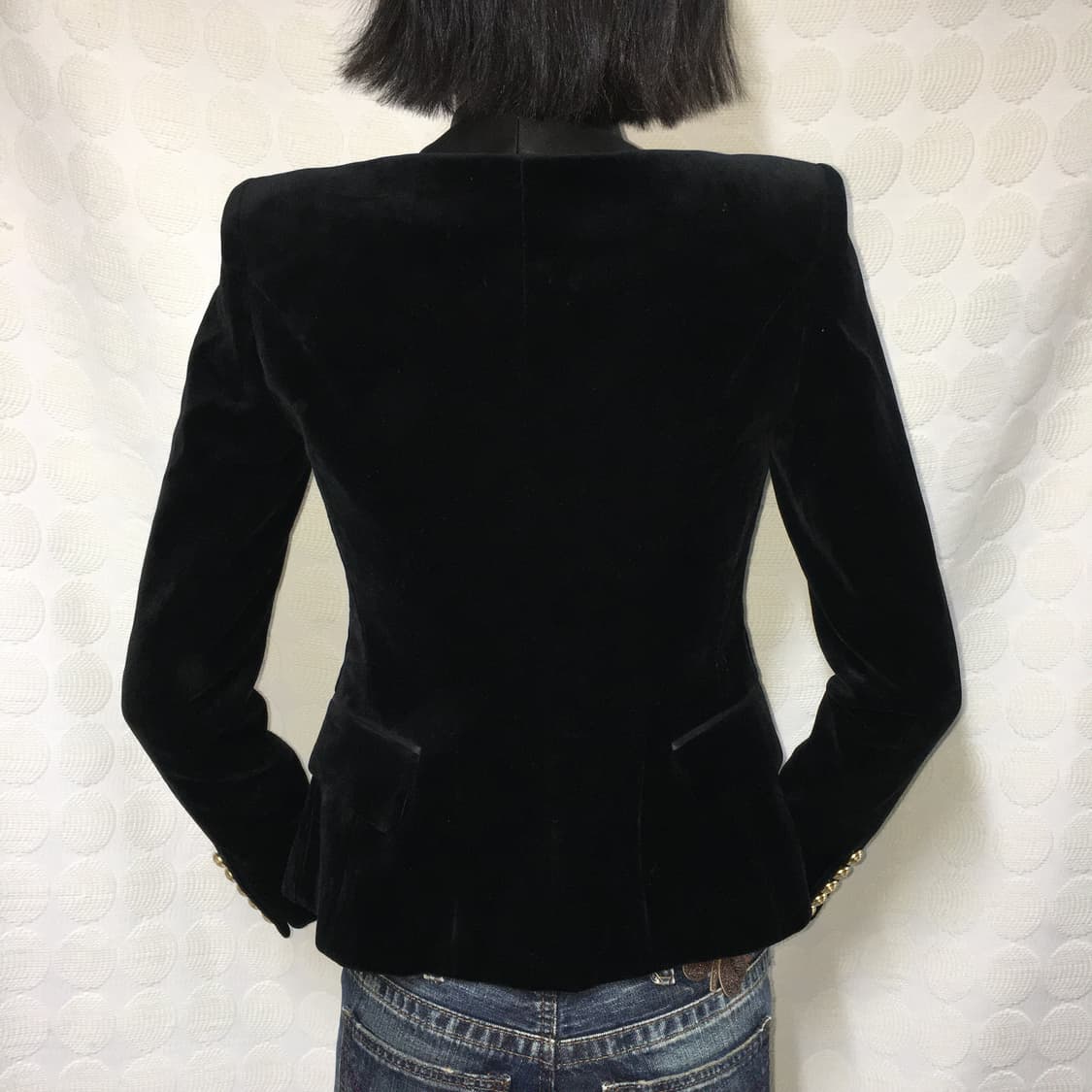 발망 x H&M 블랙 벨벳 자켓 상품이미지2
