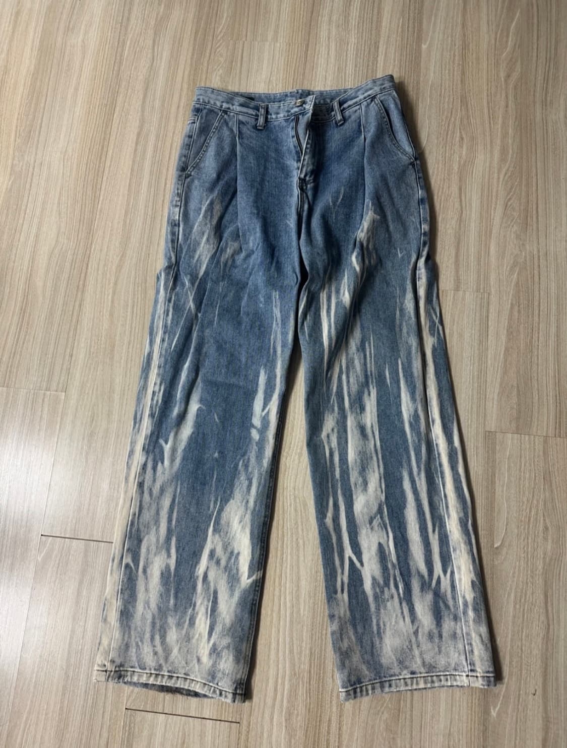 (M) DNSR 디스체인지 페인팅 데님 와이드 팬츠 상품이미지2