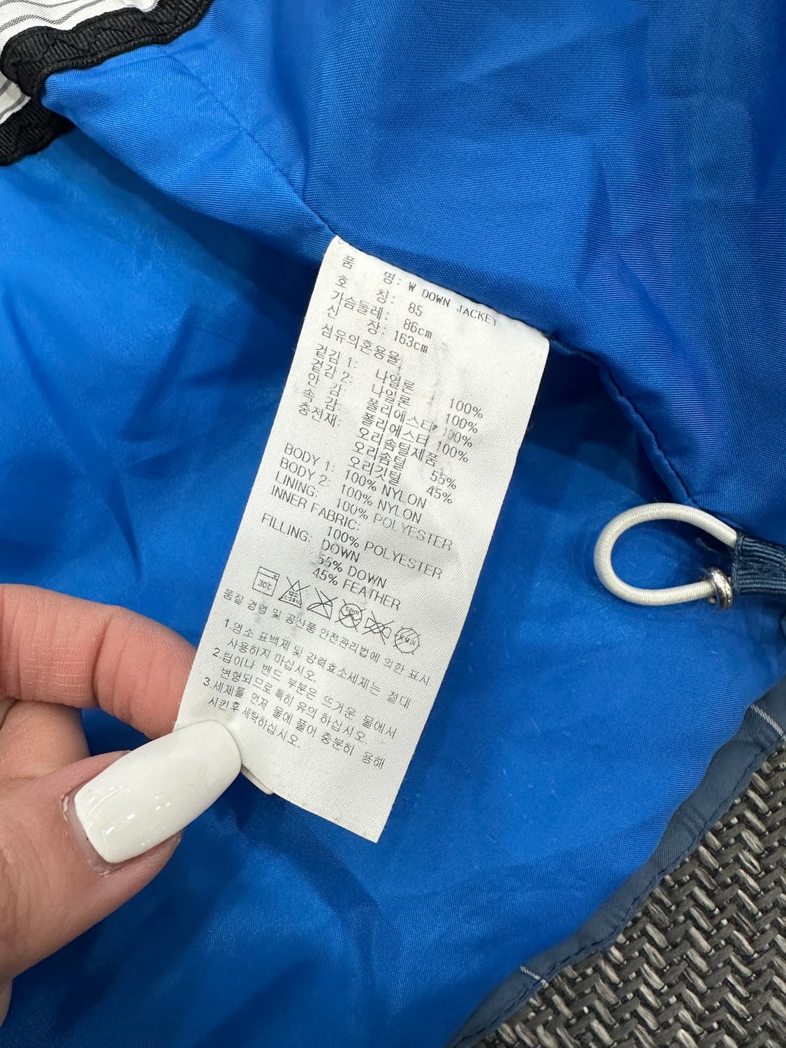 아디다스 체크 패딩 블루 상품이미지4