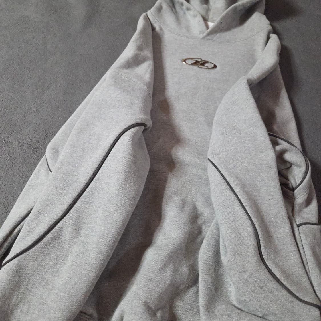 본투윈 빅크롬 리플렉티브 라인 후드티 2 그레이 상품이미지5