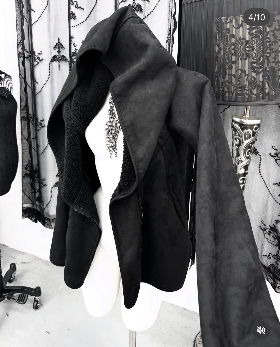 큐빈 빈티지 아카이브 드레이핑 자켓 무스탕 상품이미지1