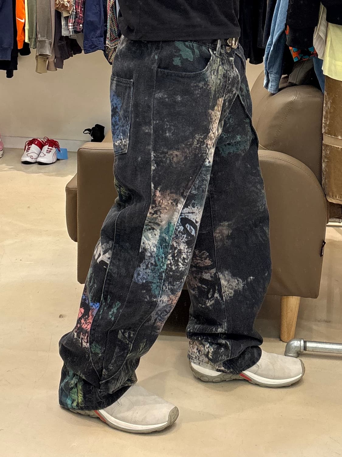 앤더슨벨 블랙 스크래치 커브드 진스  상품이미지5