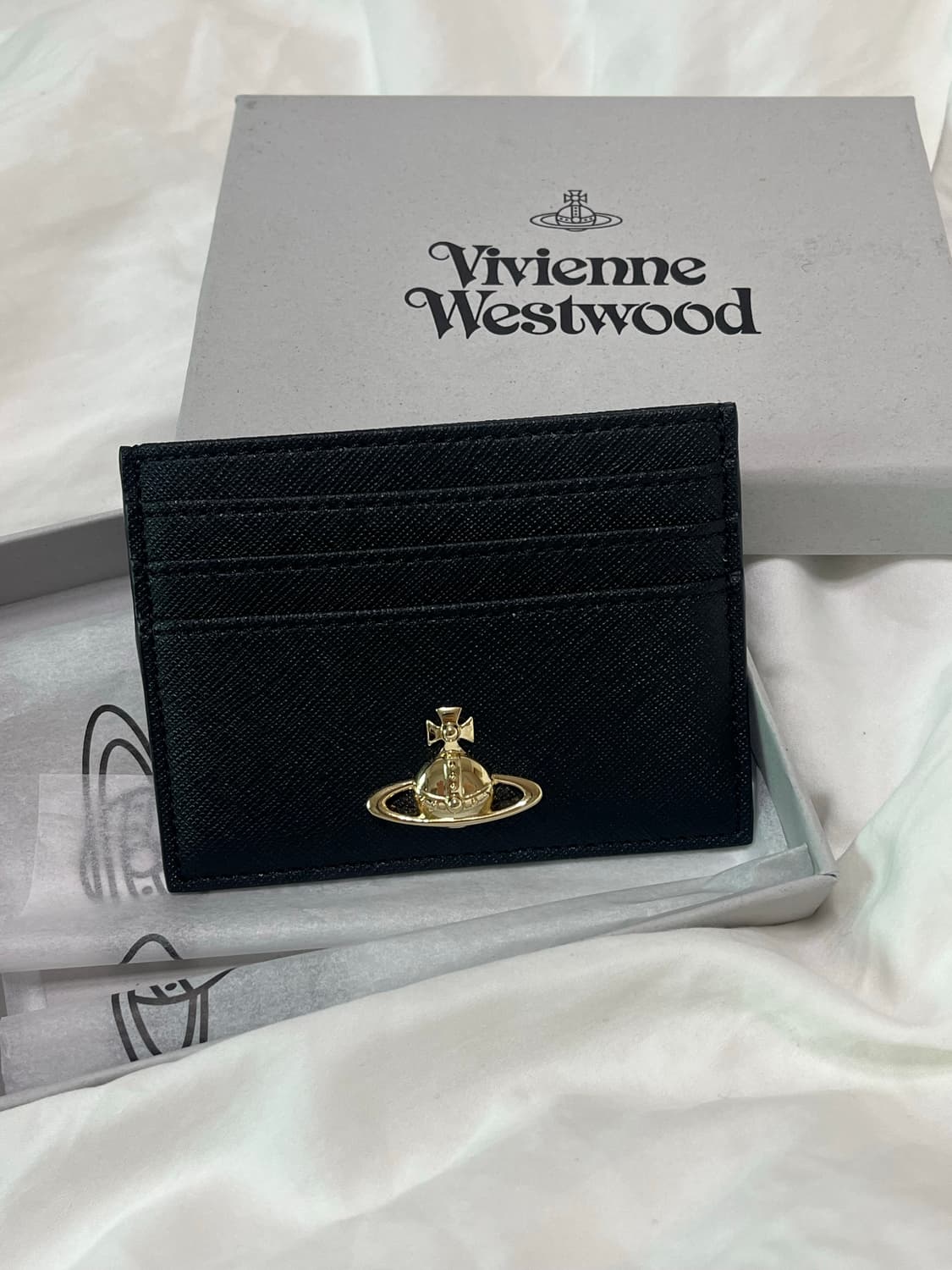 비비안웨스트우드 사피아노 플랫 카드 홀더 블랙 상품이미지1