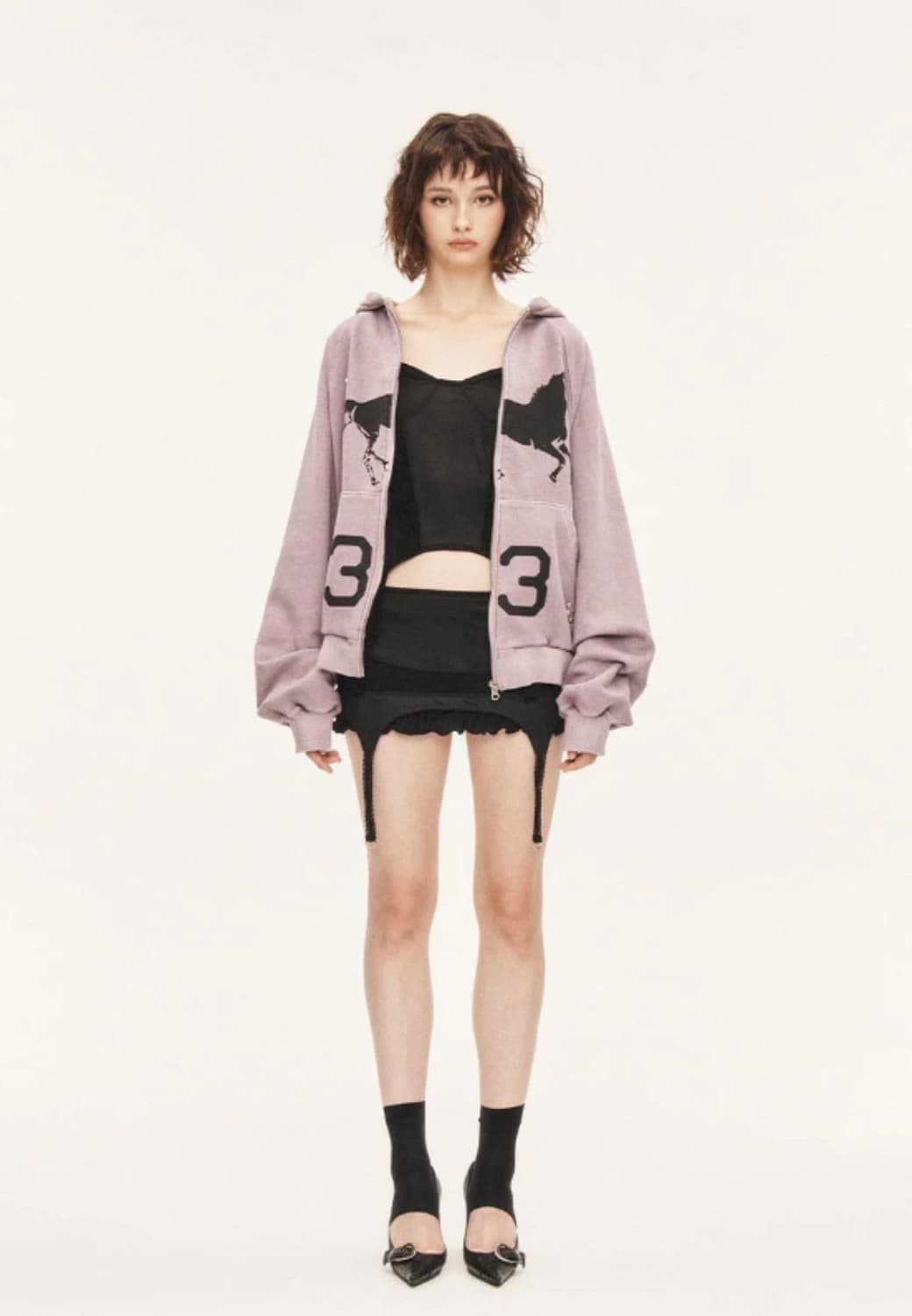 쓰리타임즈 Midnight stud hoodie 상품이미지2