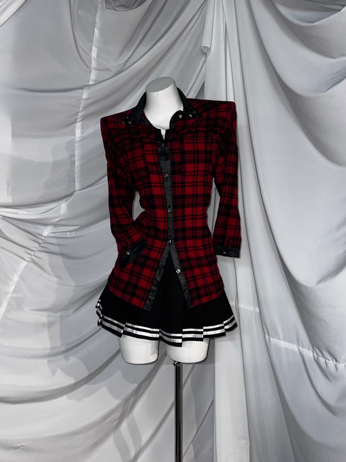 리즈리사 플레이보이 나나펑크 십자가 해골 딱붙 스터드 코디세트  상품이미지3