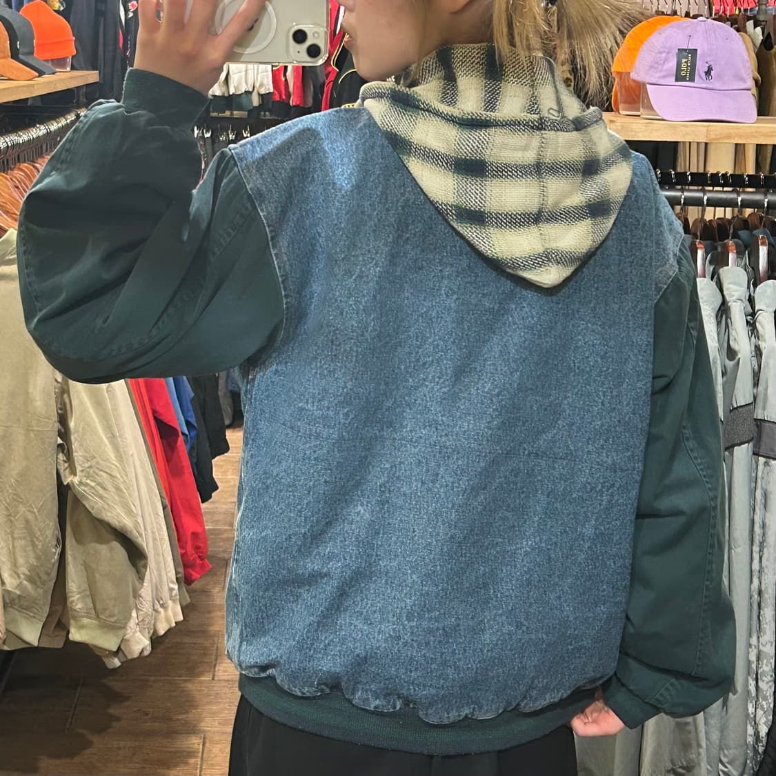 [HI] VTG 데님 후드 바시티 진청 상품이미지5