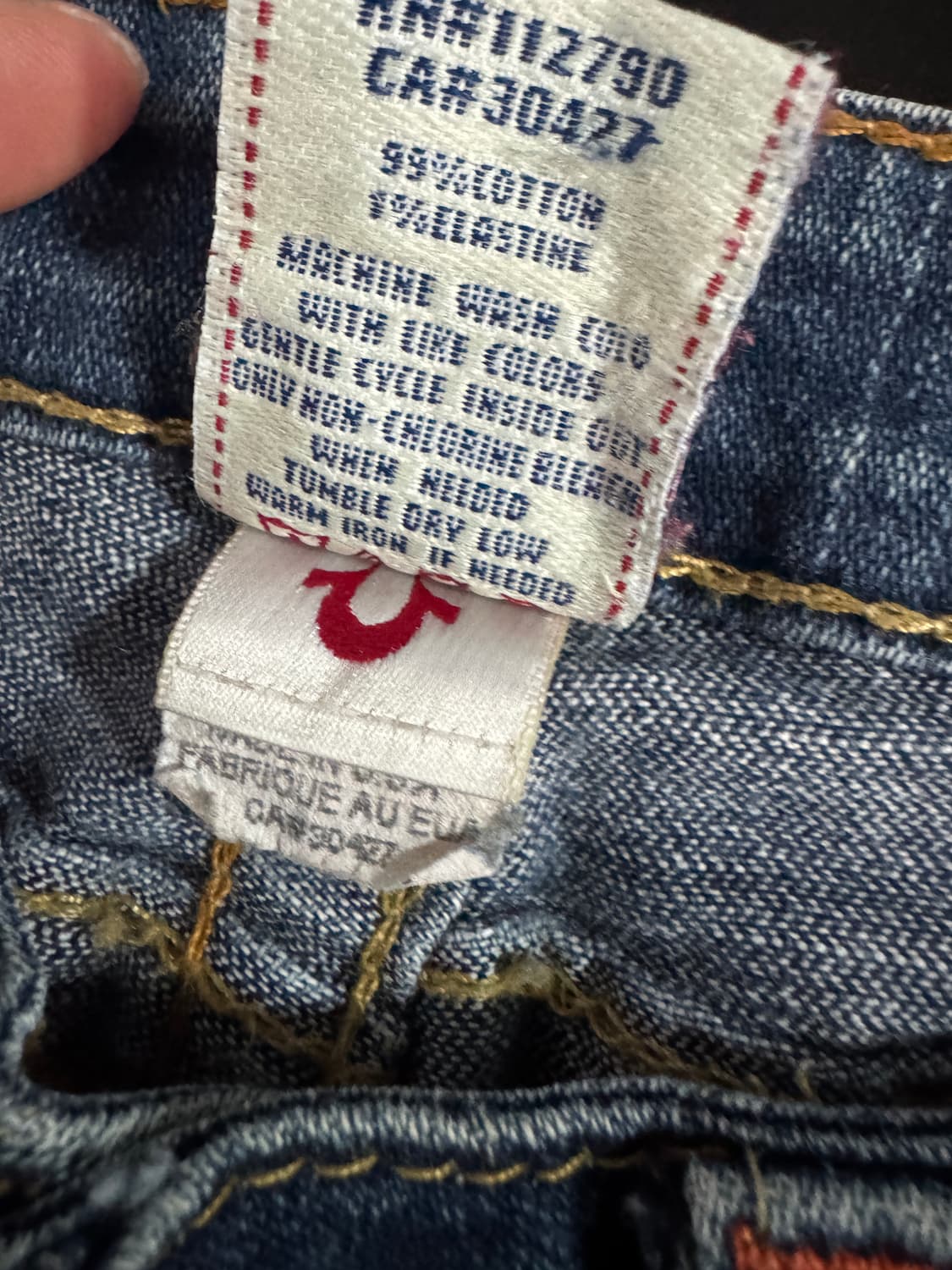 여성 트루릴리젼 찢청 빈티지 워싱 부츠컷 데님팬츠 29.1인치 상품이미지4