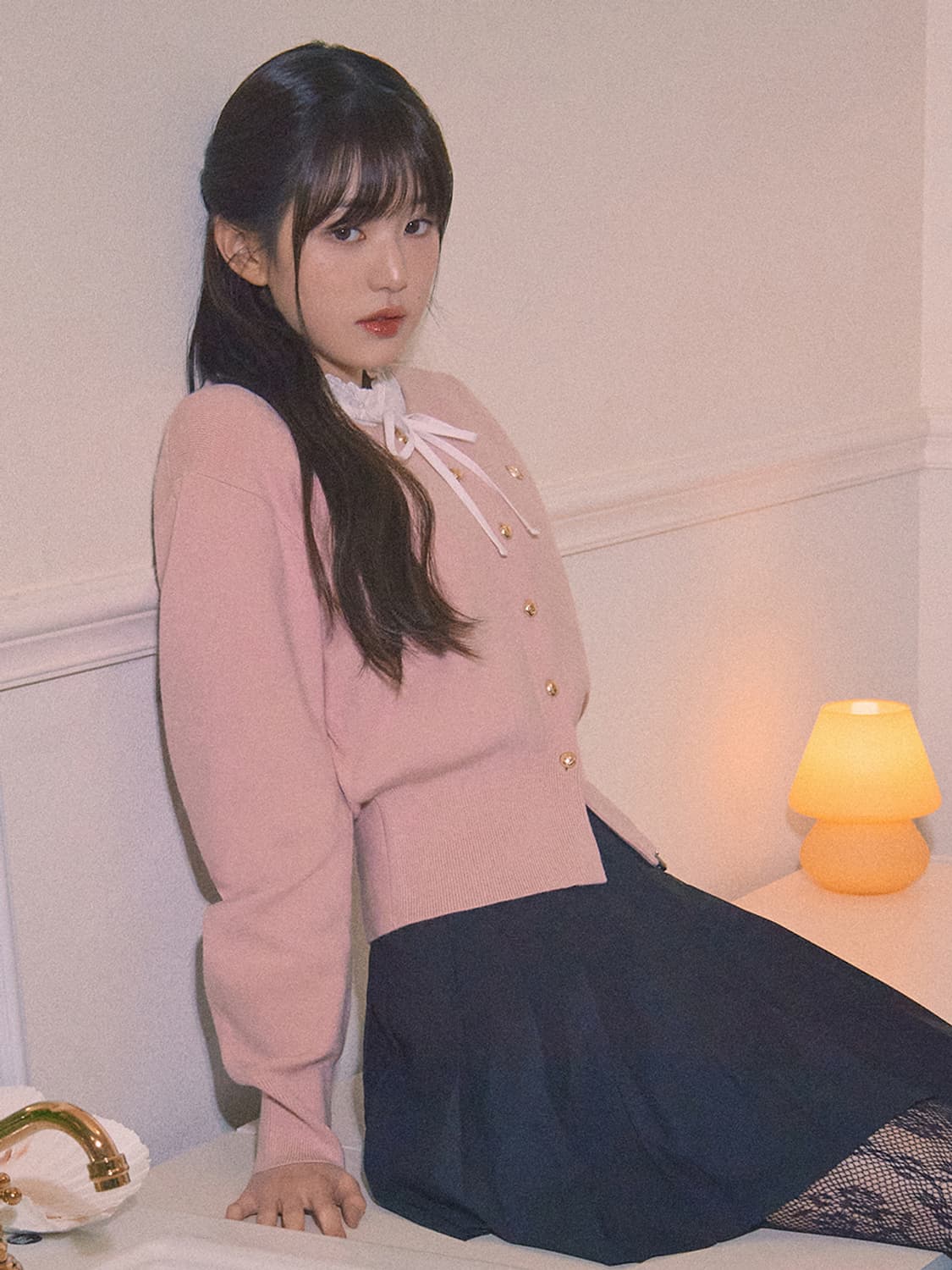 로라로라 장원영 착용 핑크 가디건 상품이미지1