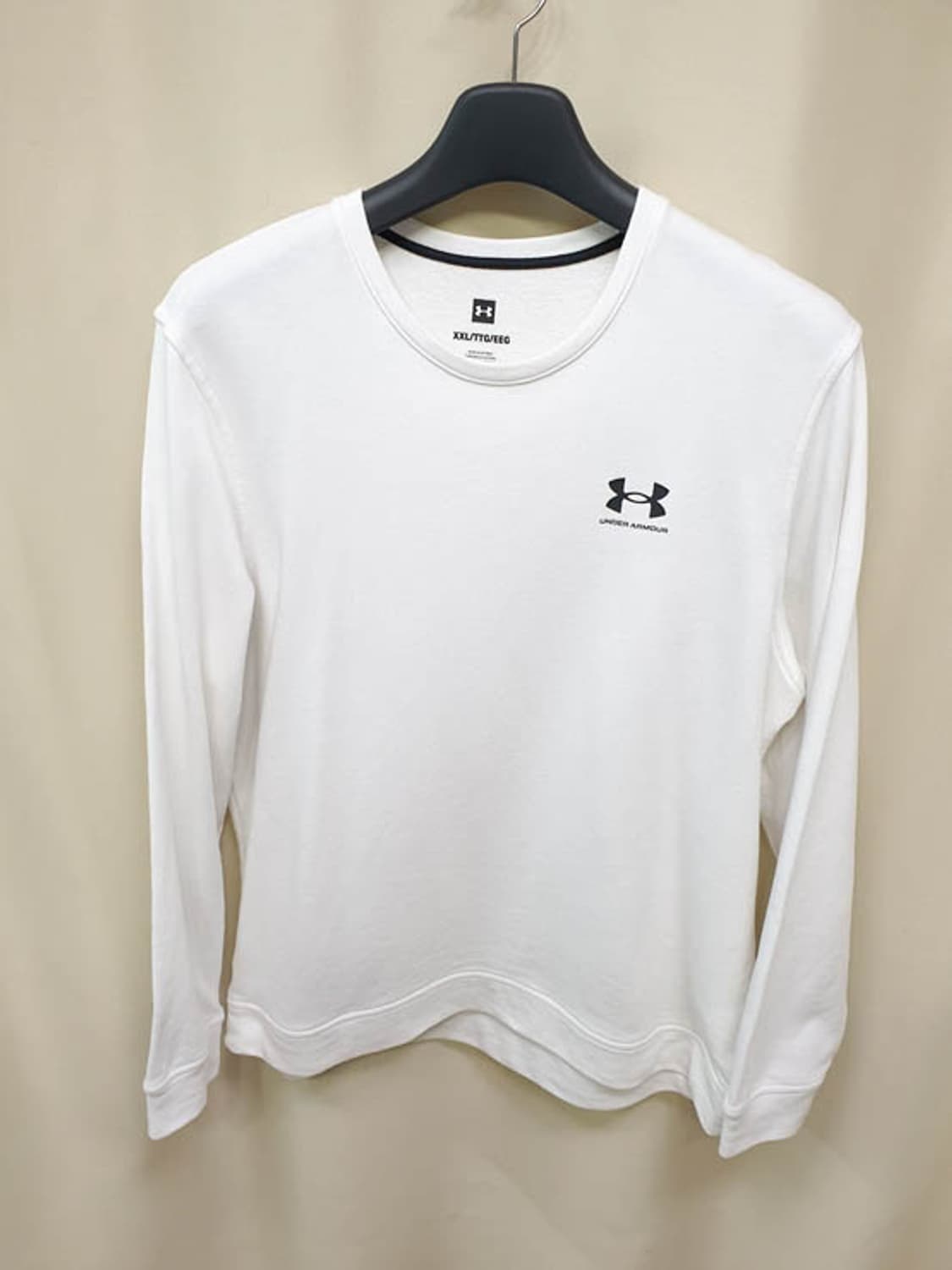 언더아머 남성 화이트 맨투맨 긴팔티 xxl 상품이미지1
