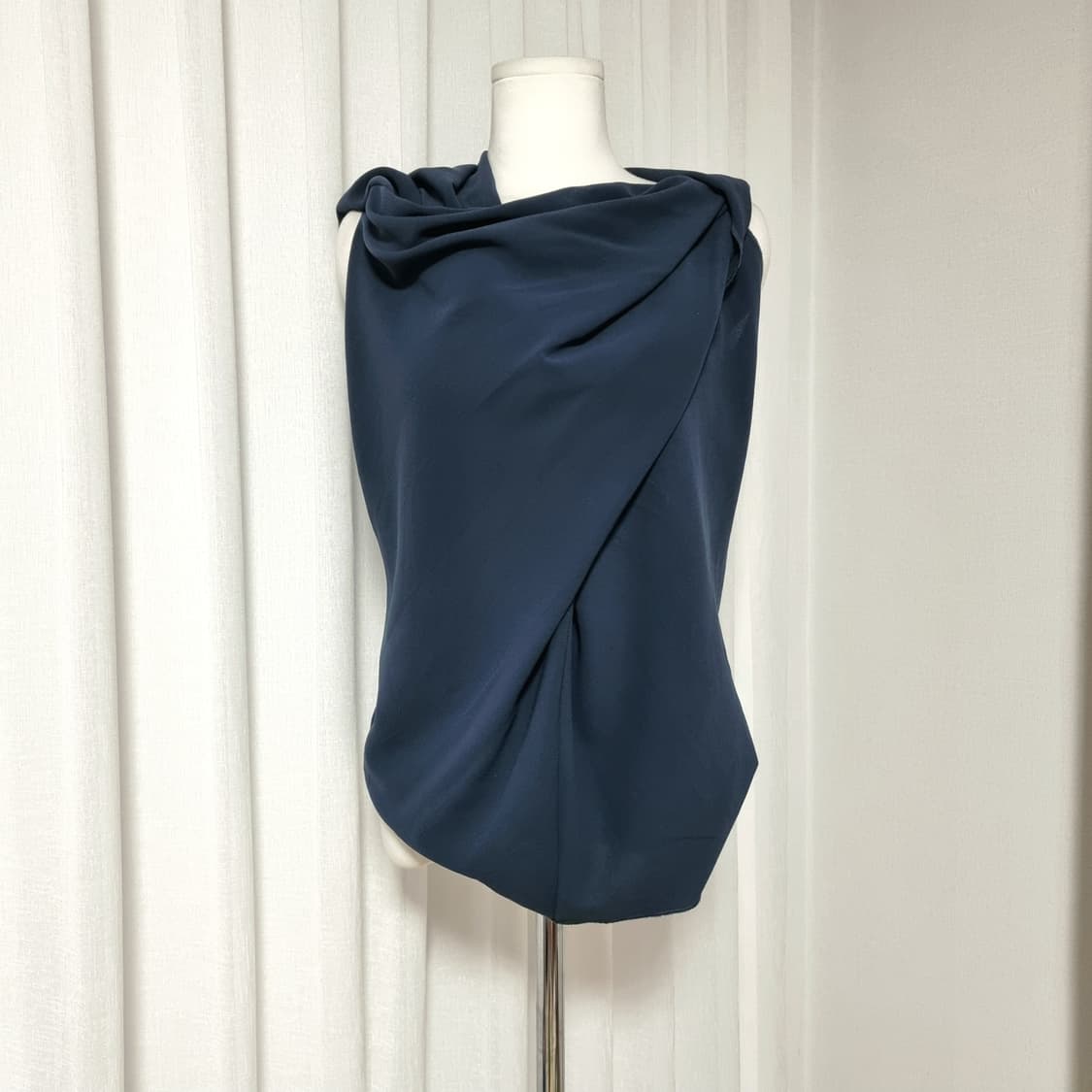 프랑스 랑방 파리 드레이프 셔링 블라우스 (55-날씬66/표기2)상태최상 상품이미지2