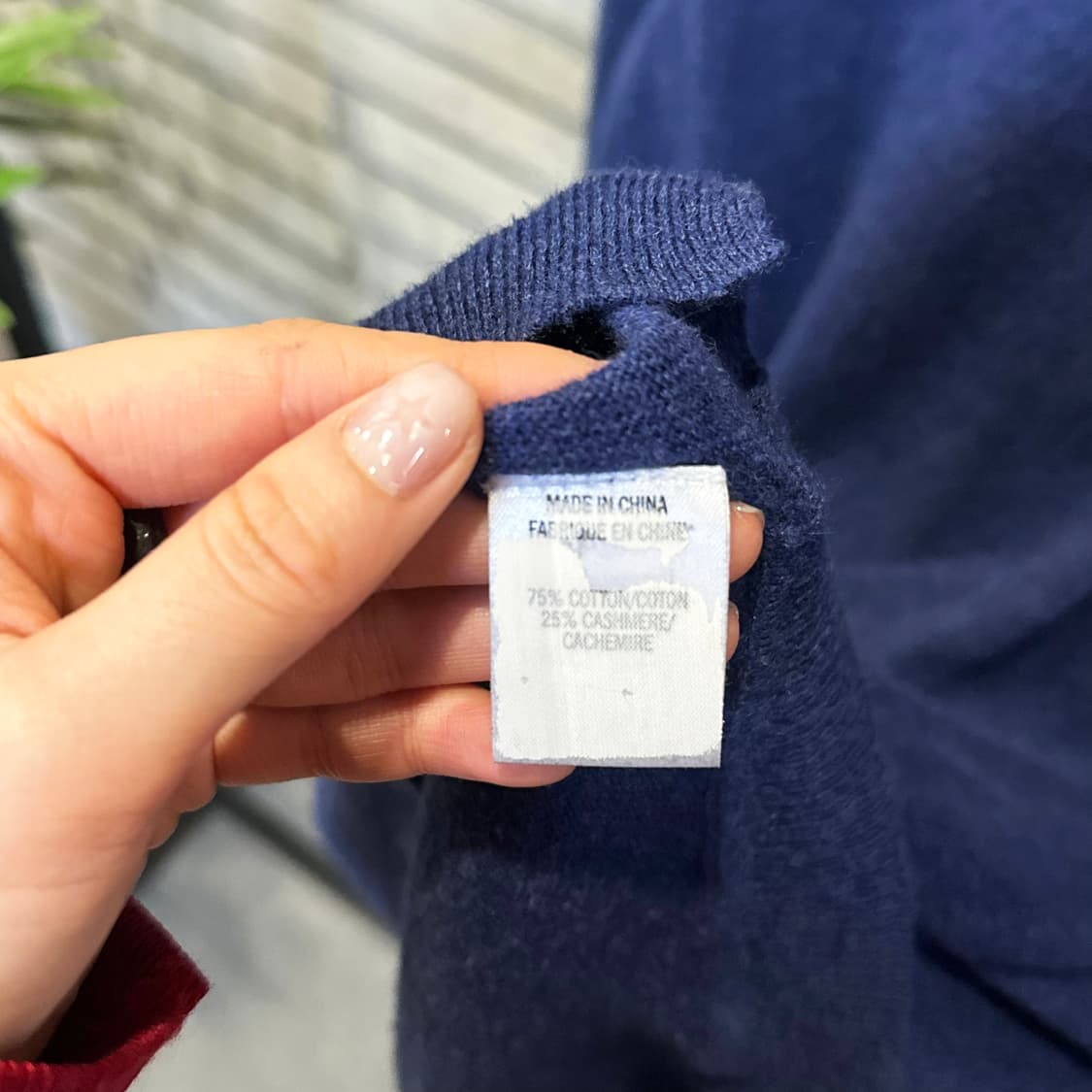 Theory 띠어리 캐시미어 시스루 니트 탑 U넥 포켓 디테일 딥네이비 상품이미지8