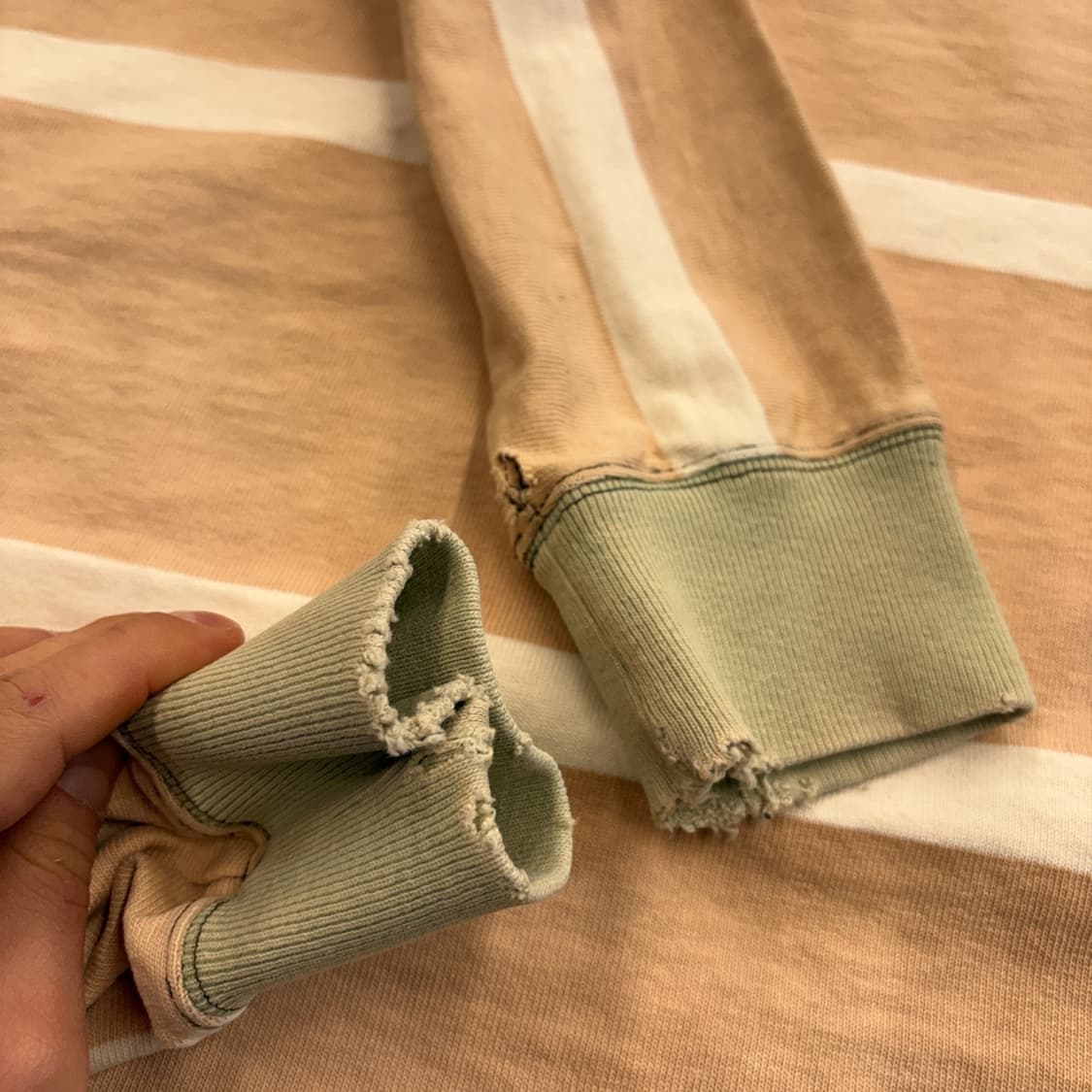 90s 폴로 랄프로렌 살몬 스트라이프 브라운포니 럭비셔츠 N912 상품이미지5