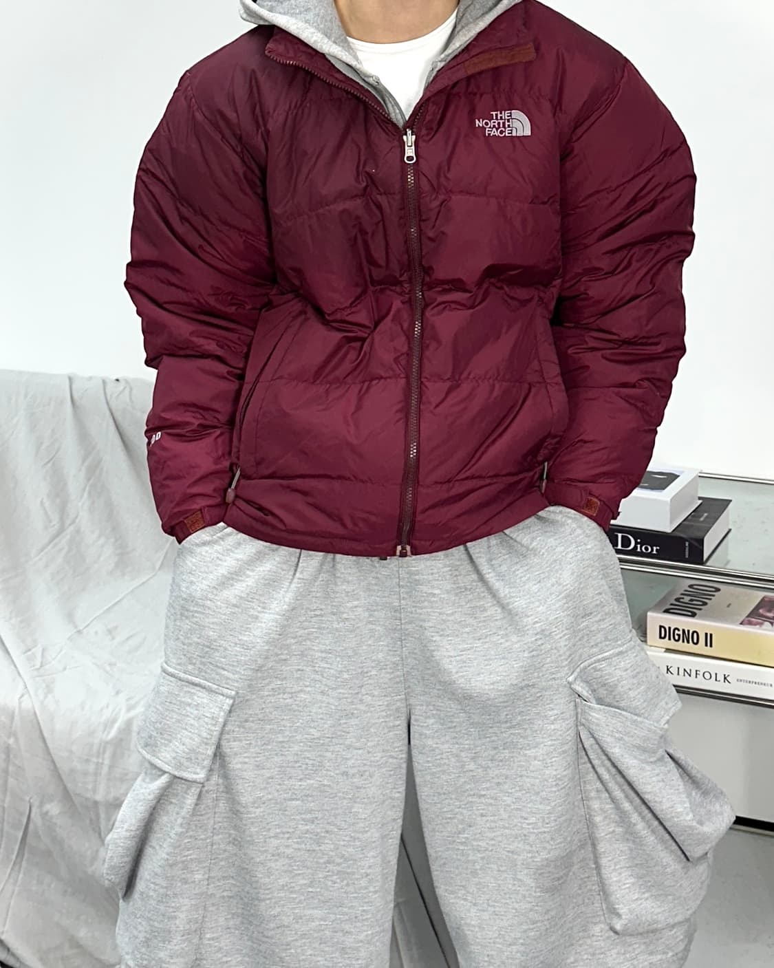노스페이스 700 버건디 경량패딩 L 상품이미지1
