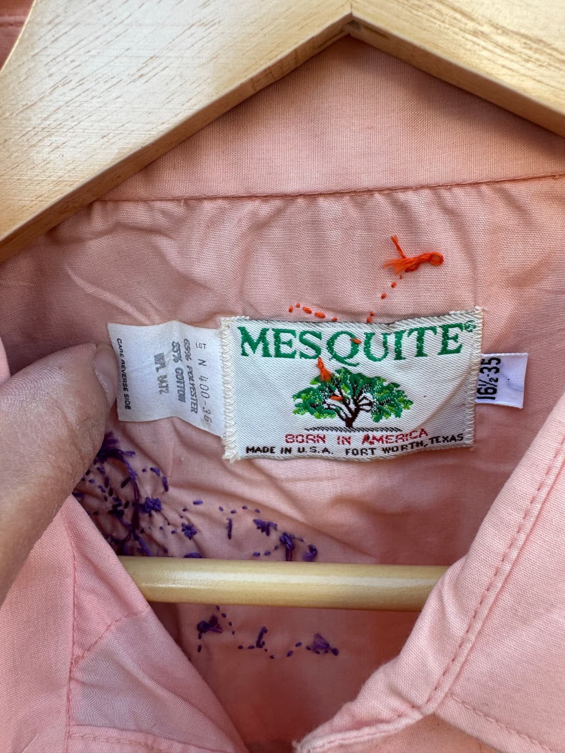 70s mesquite usa 빈티지 커스텀 웨스턴 셔츠 핑크 상품이미지5