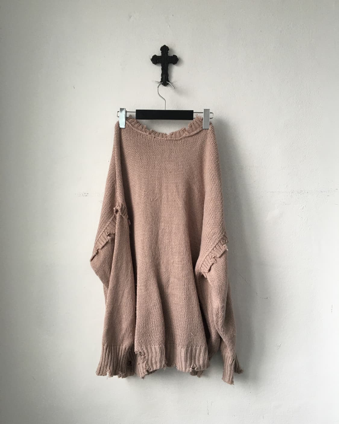 Damage point knit cardigan 상품이미지3