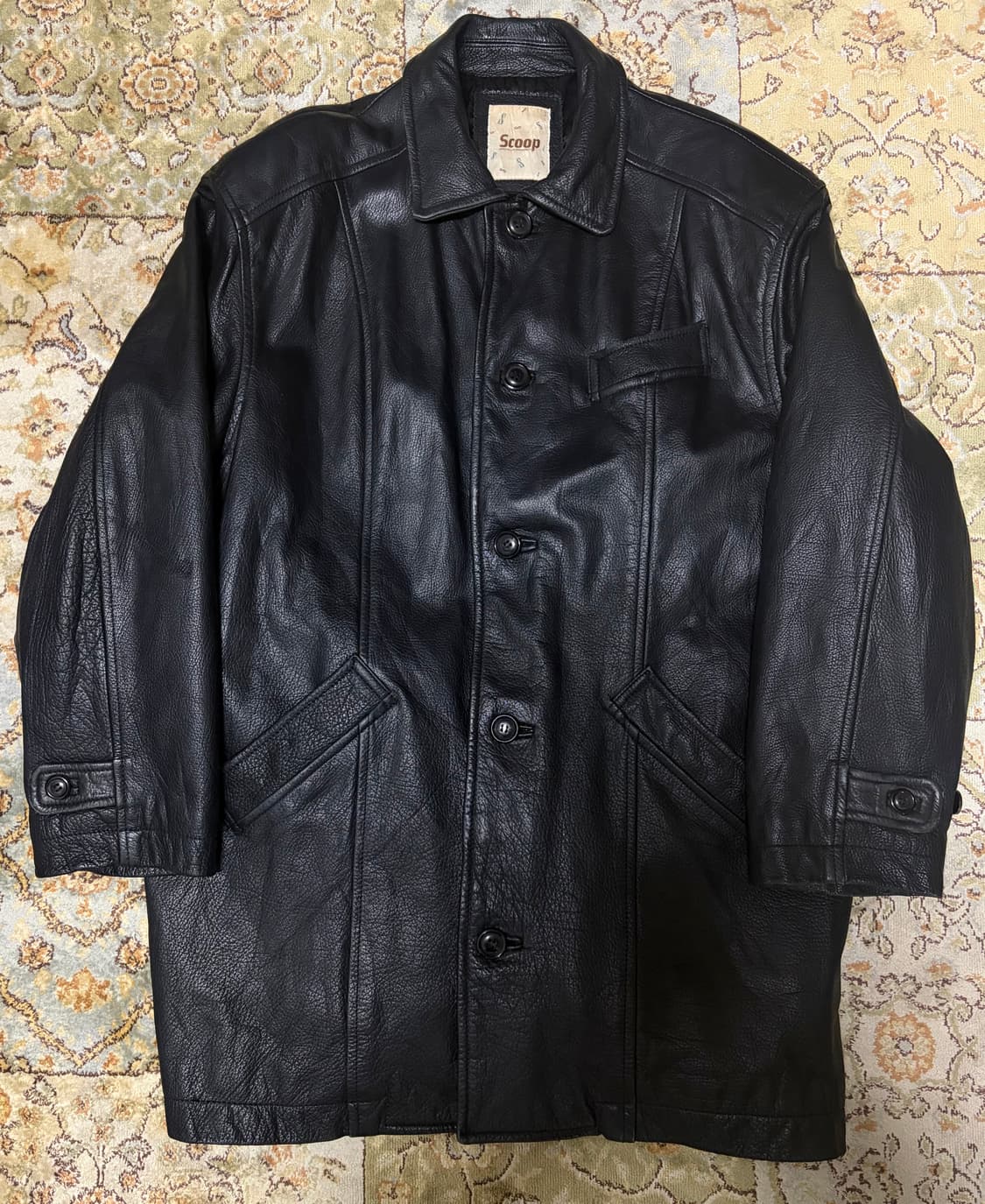 90s scoop 스쿱 리얼레더 쇼트코트 상품이미지1