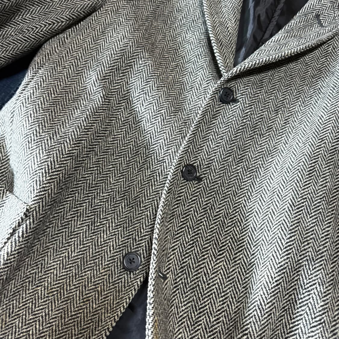 90‘s 빈티지 헤링본 트위드 울 자켓 L 상품이미지3