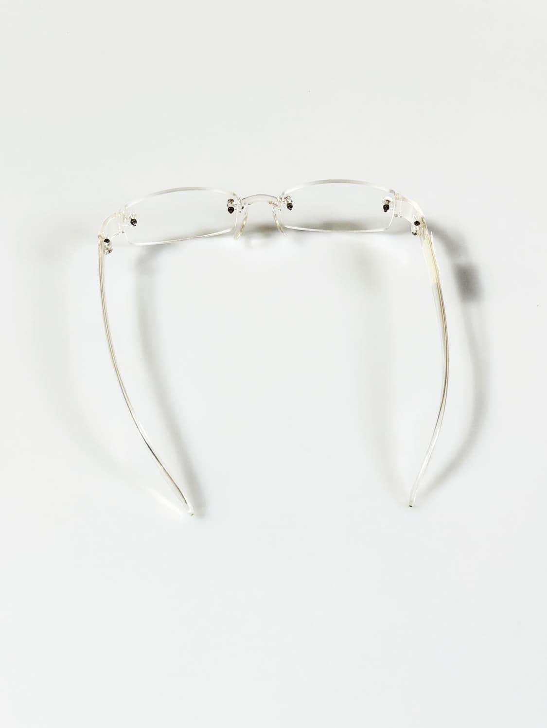 DARK 무테 스퀘어 클리어 프레임 빈티지 안경 상품이미지5