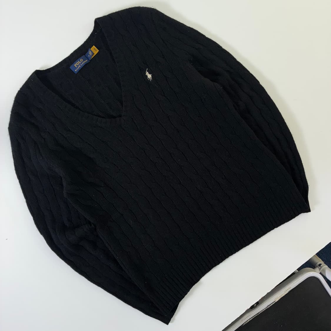 Polo 폴로 랄프로렌 우먼 현행QR 블랙 캐시미어 케이블 니트 상품이미지2