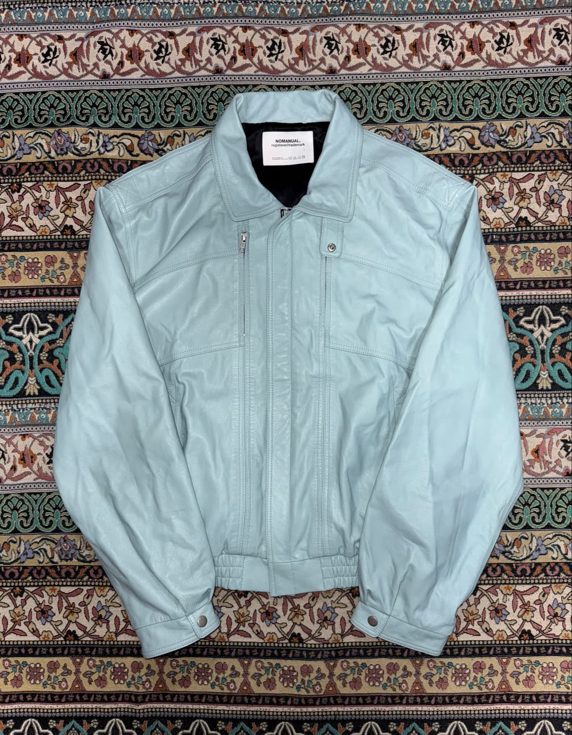 노매뉴얼 NF LEATHER JACKET - NEO MINT 상품이미지1