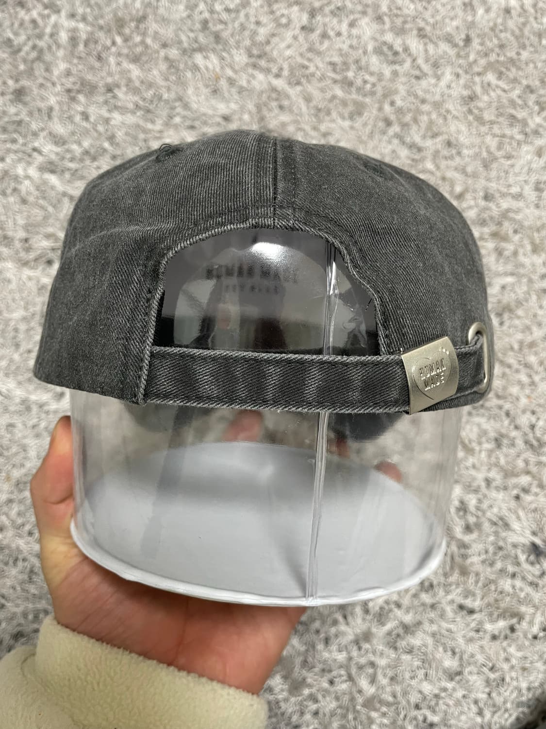 휴먼메이드 로고자수 빈티지워싱 블랙 캡 Free 상품이미지3