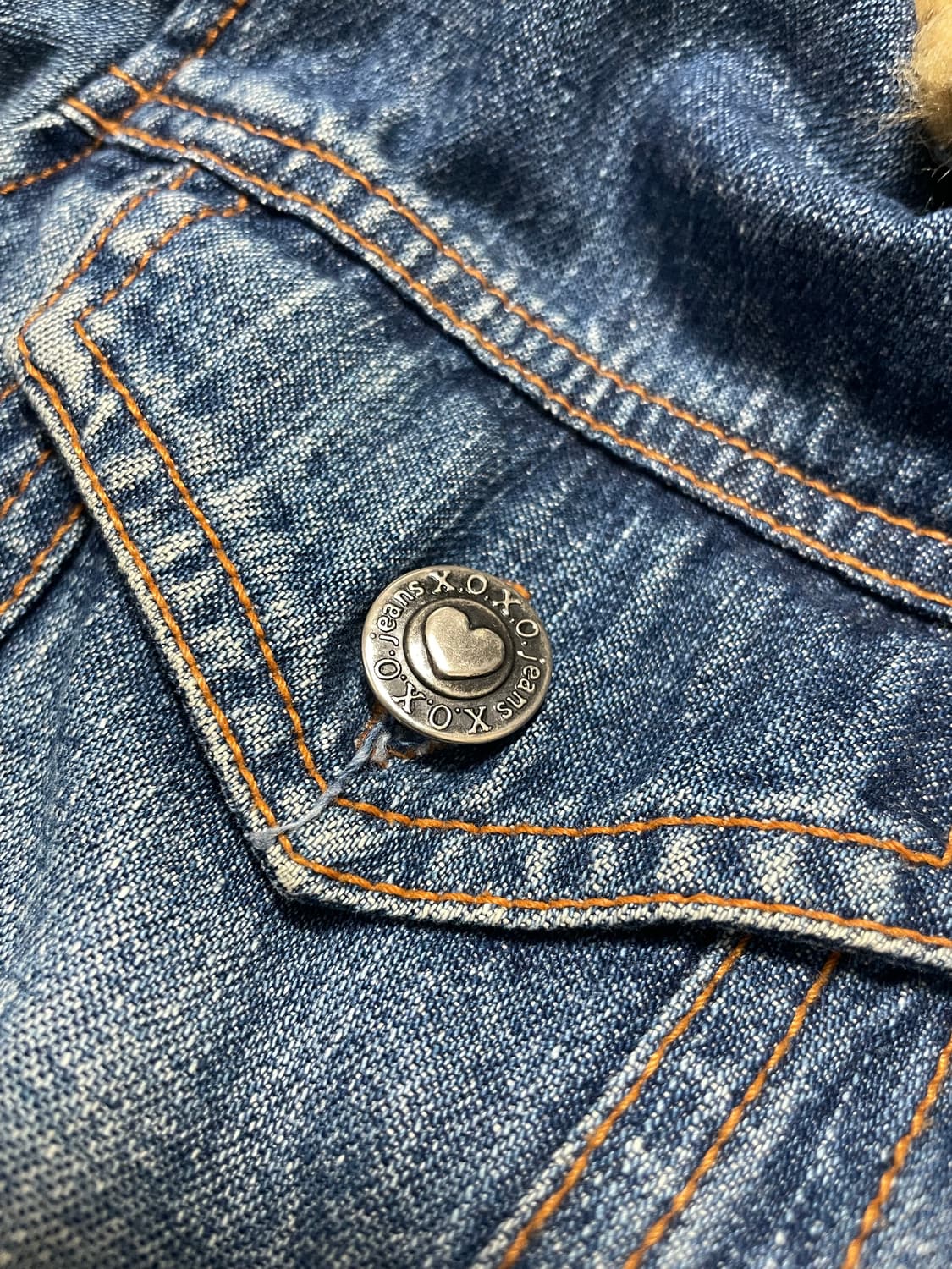 Xoxo jeans 데님 청자켓 갸루 호피 아우터 상품이미지3