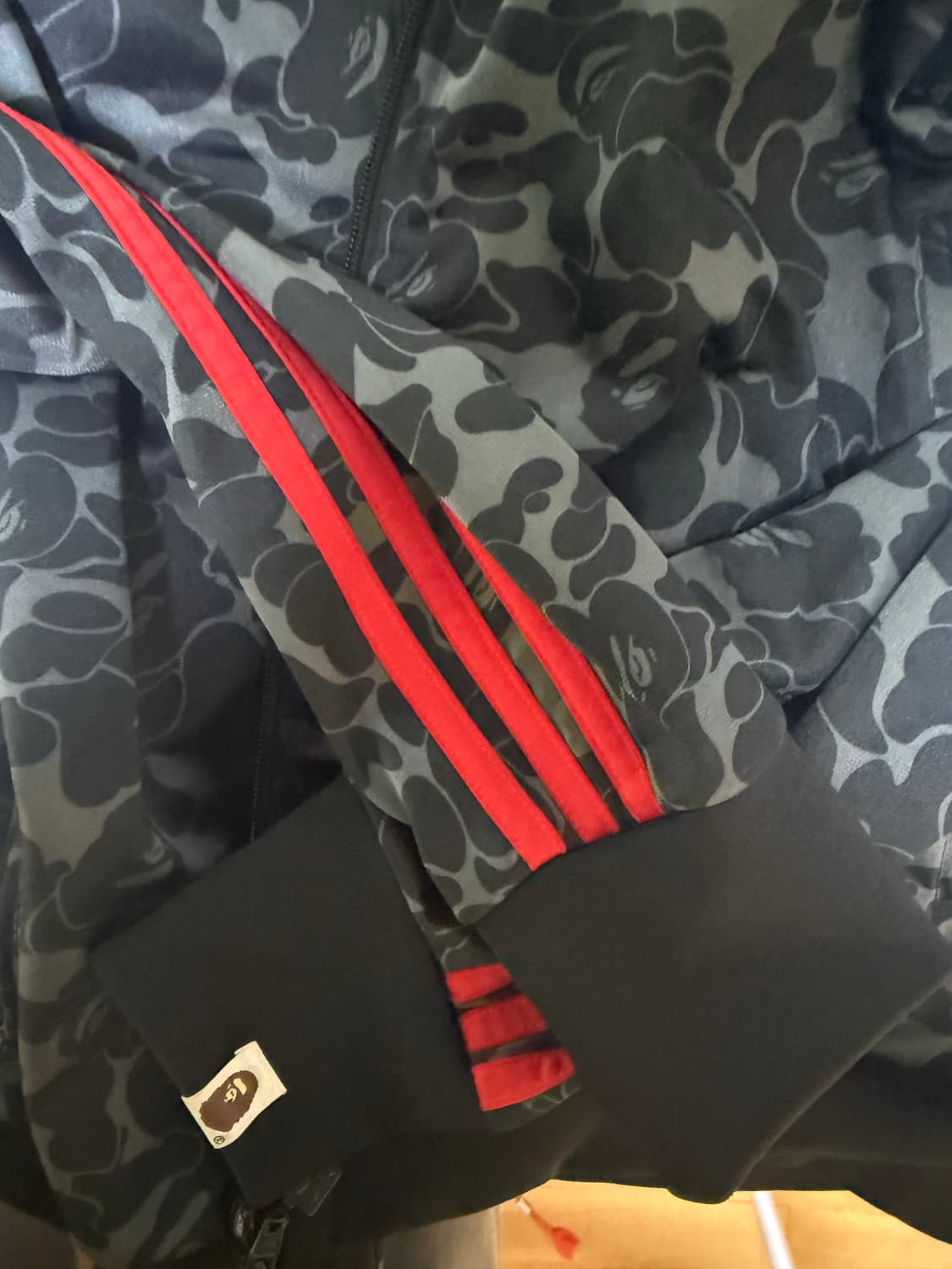 아디다스 x 베이프 올오버 프린트 트랙 탑 블랙 US M 상품이미지6