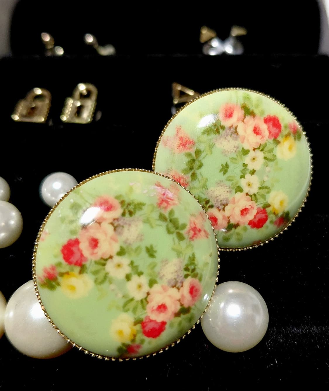 vintage) 빈티지 플라워 패턴 귀걸이 상품이미지4