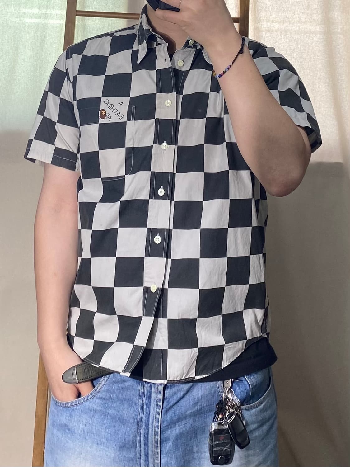 [S] A BATHING APE 베이프 체커보드 반팔셔츠 상품이미지10