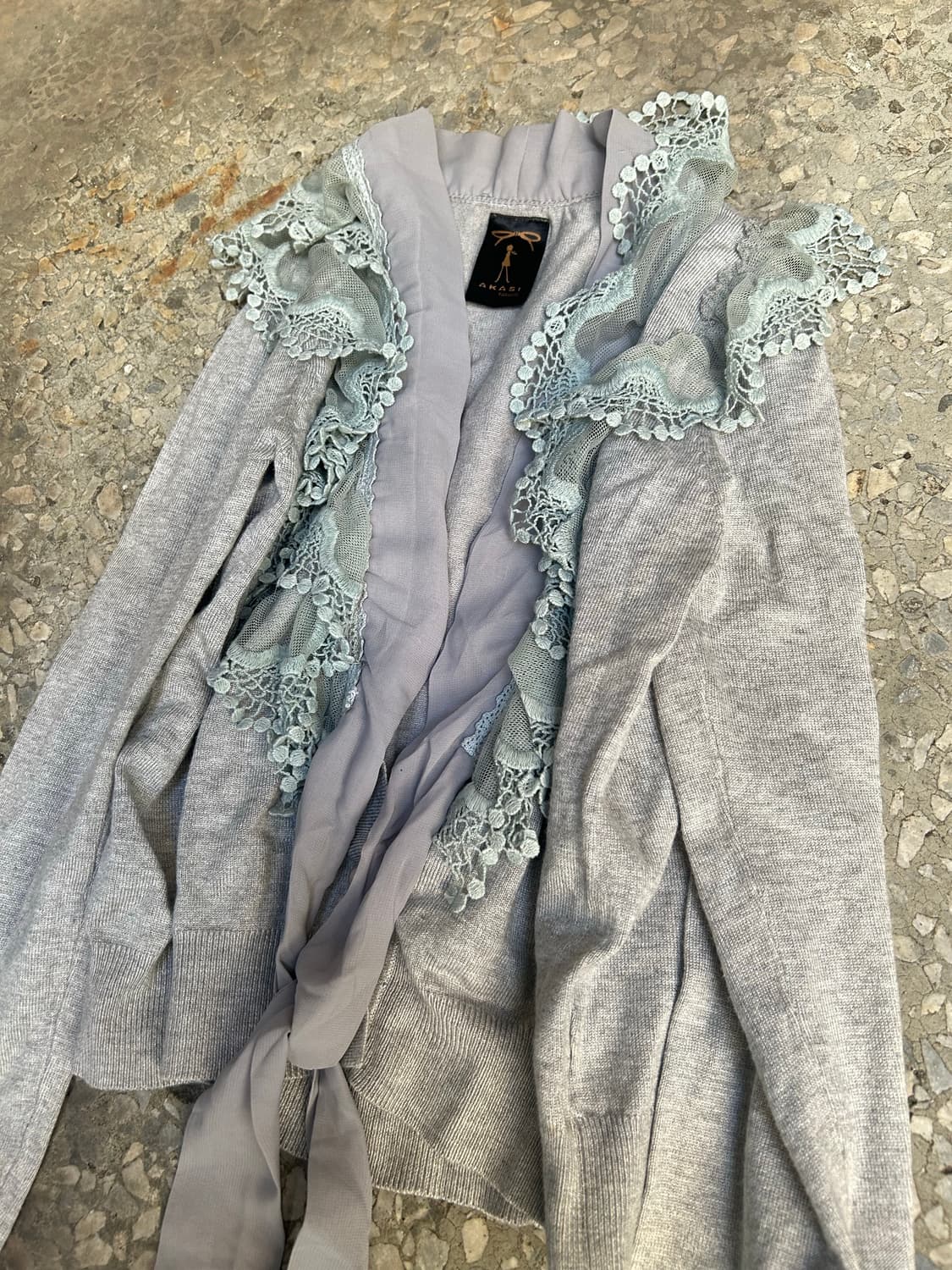 *Rare* 2000s 레이어드 프릴 그레이 가디건  상품이미지2