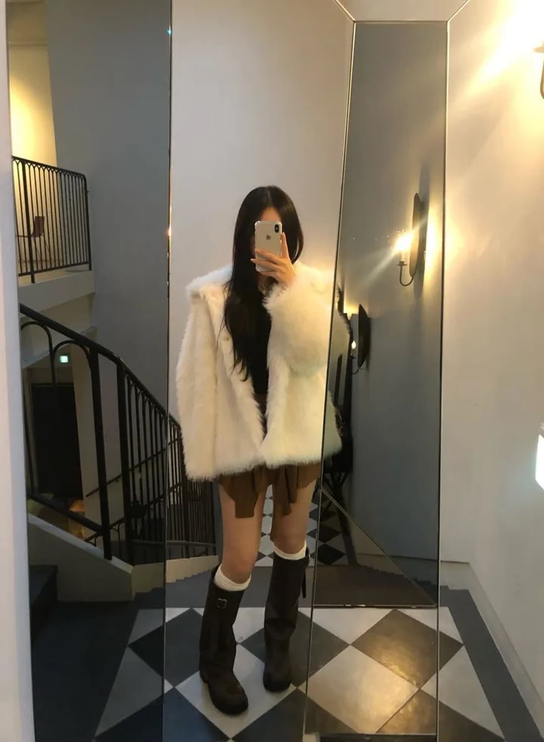 퍼 후드 자켓 새제품 화이트 상품이미지4