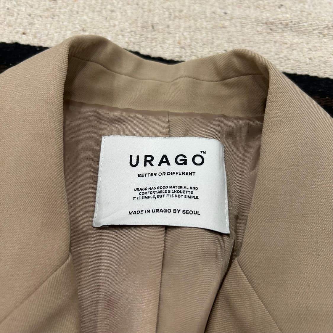 Urago유라고 쓰리버튼 울자켓 상품이미지3