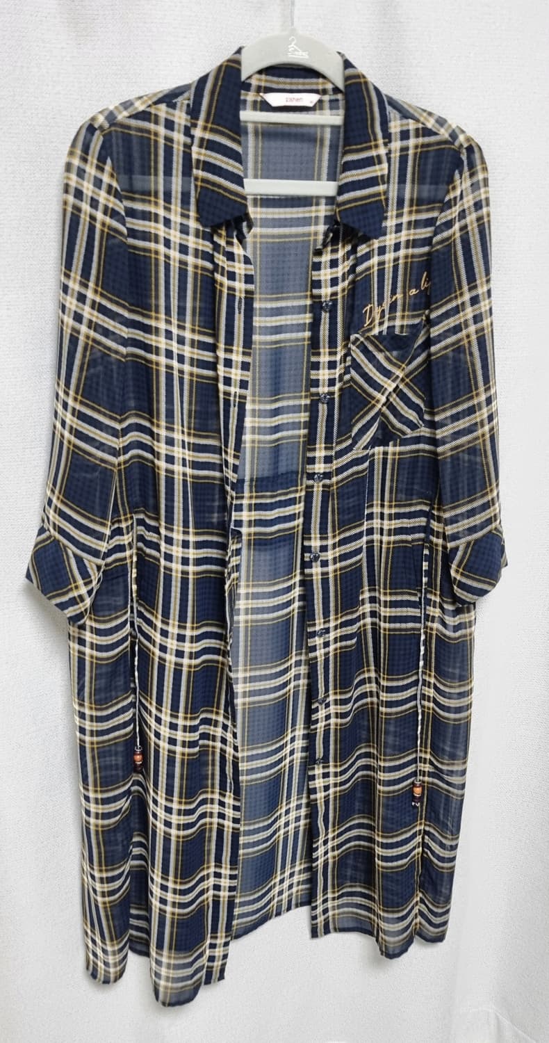 ZISHEN 지센 체크 시스루 롱셔츠(90) 상품이미지3