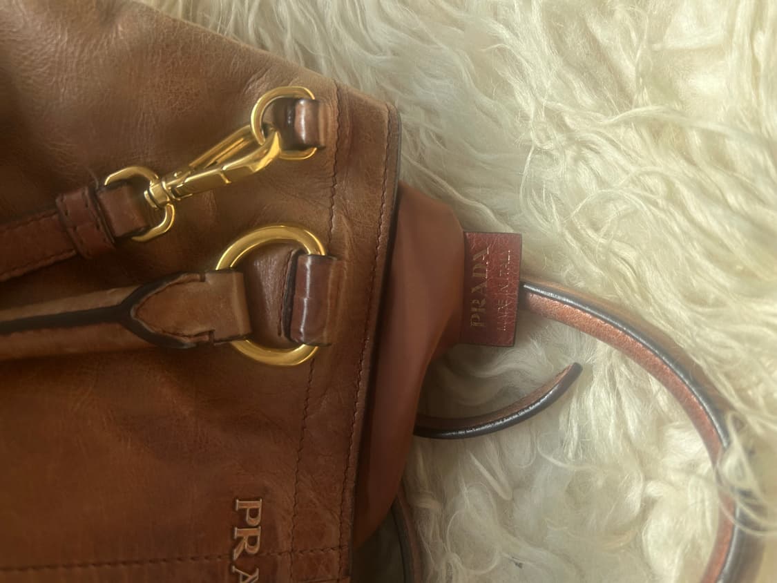 이벤트🤎)) 프라다 빈티지 가죽 토트백 숄더백 브라운 상품이미지6