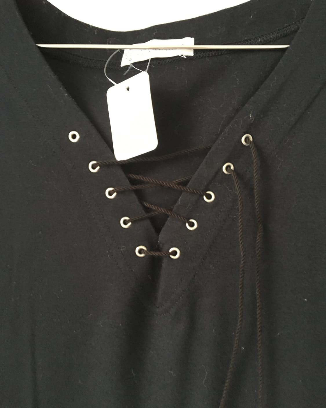 Lace sleeve point lace up t shirt 상품이미지5