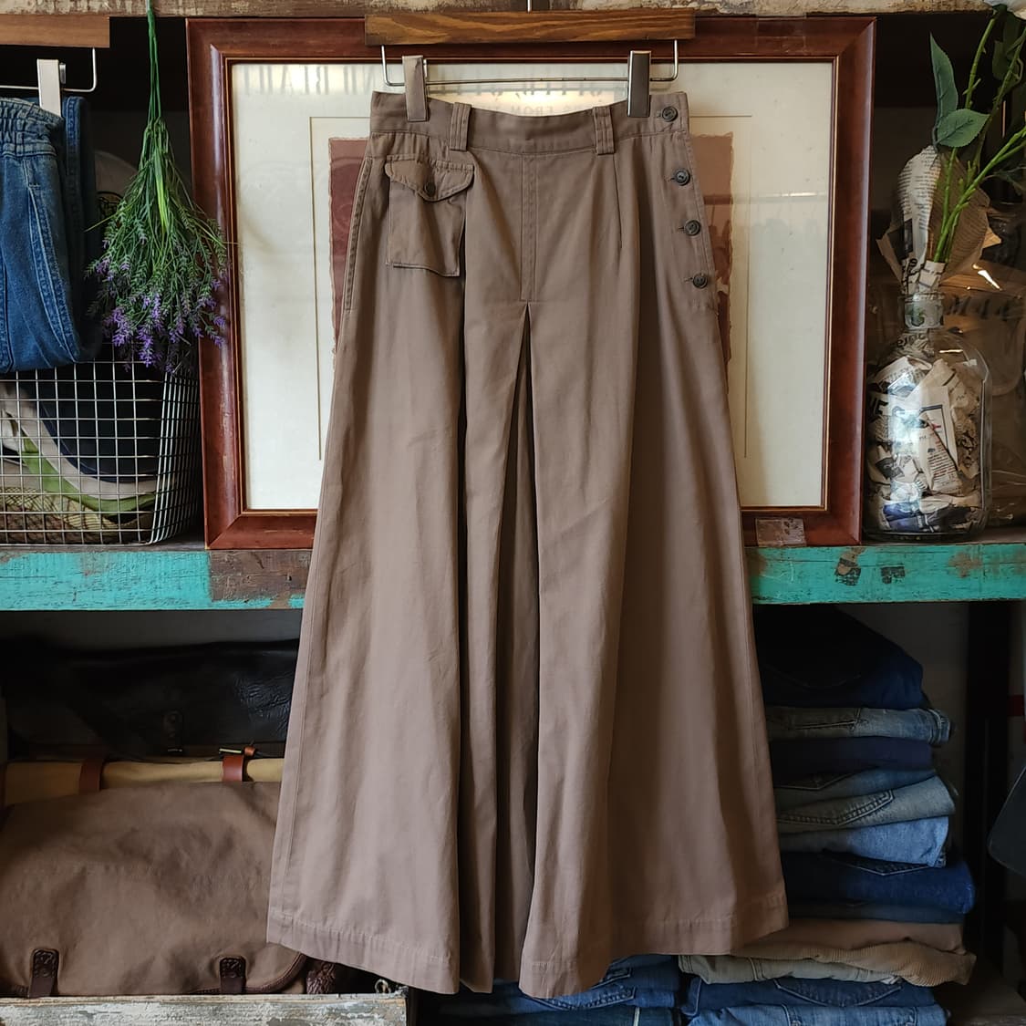 90s 폴로 컨트리 여성용 웨스턴 와이드 팬츠 치마바지 7 상품이미지1