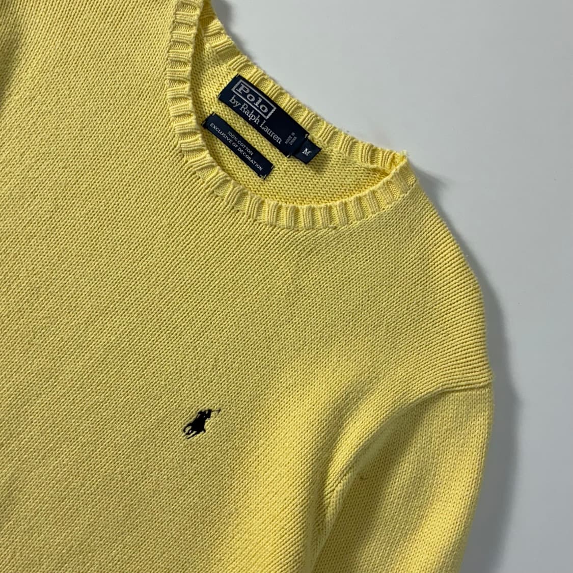 Polo   폴로 랄프로렌 자수 코튼 옐로우 니트   상품이미지3