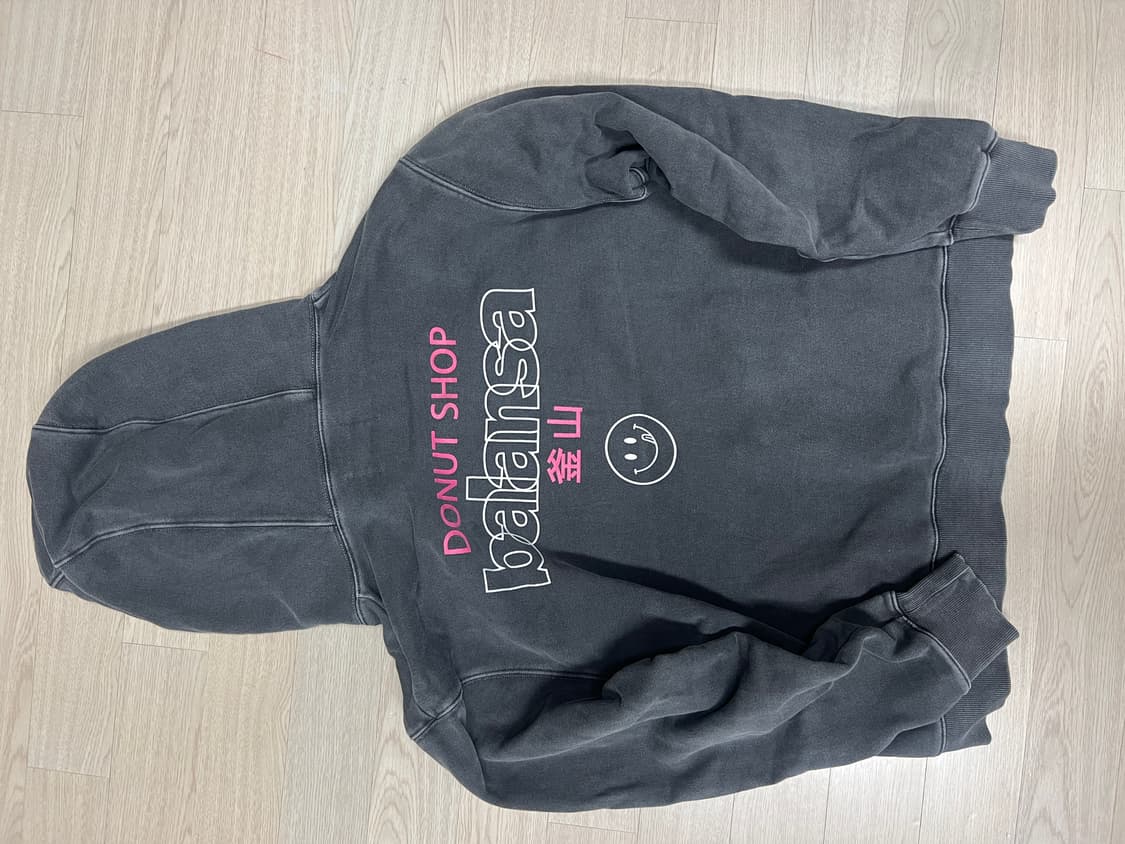 노티드 x 발란사 피그먼트 후드 블랙 상품이미지6