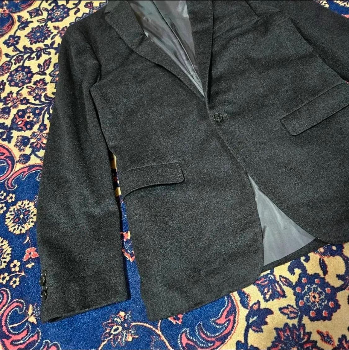 타임옴므(TIME) 캐시미어 95% 차콜 블레이져 100-105 상품이미지2