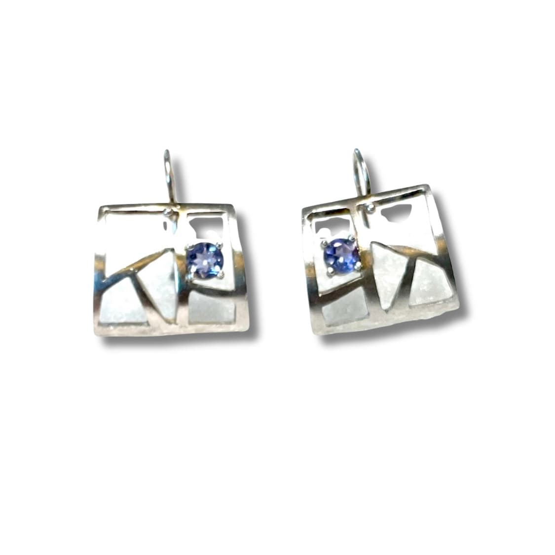 Lilac Crystal Detail 925 Silver Earrings 상품이미지3