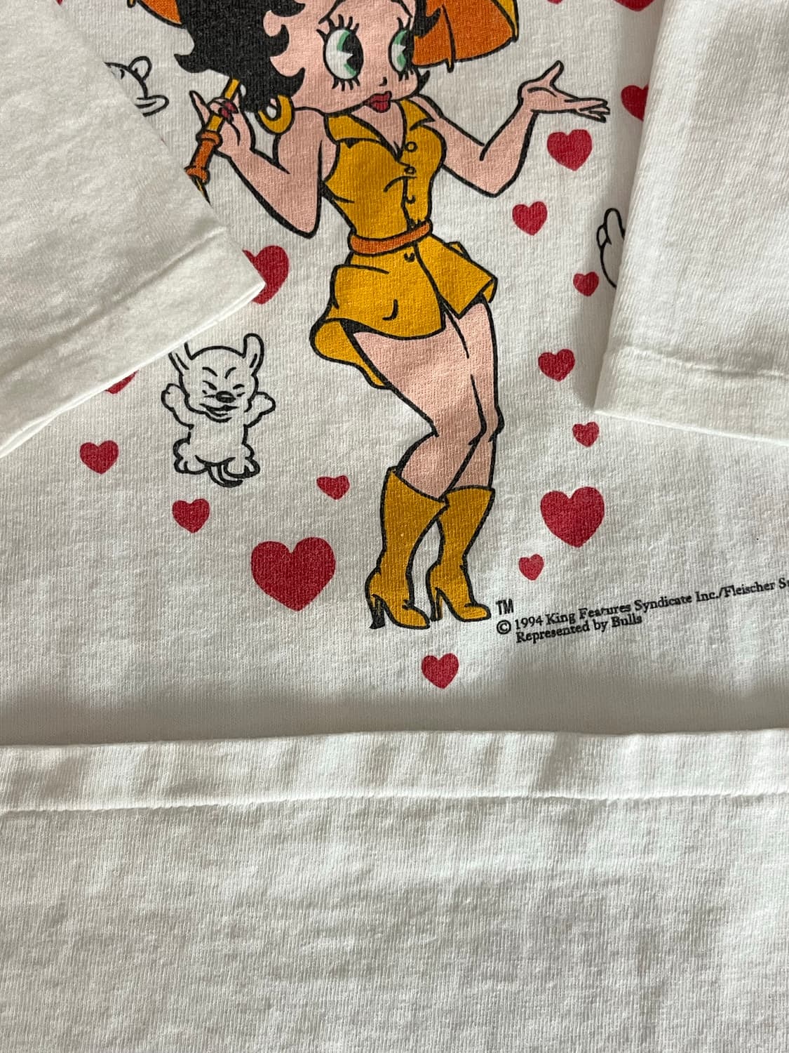 USA 빈티지 1994 베티붑 하트 그래픽 싱글스티치 티셔츠 상품이미지5