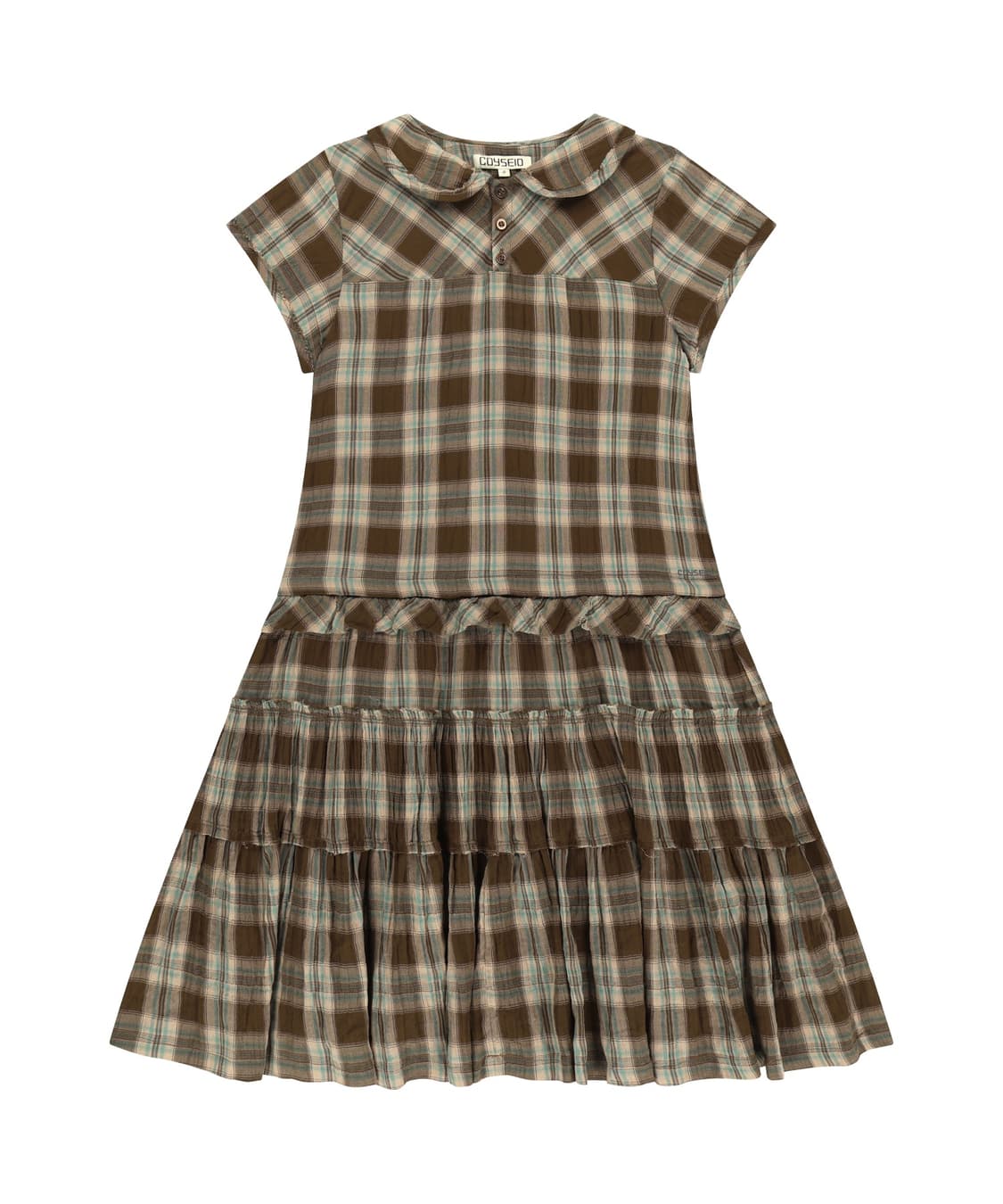 RAW EDGE CHECK ONE PIECE BROWN 2 상품이미지1