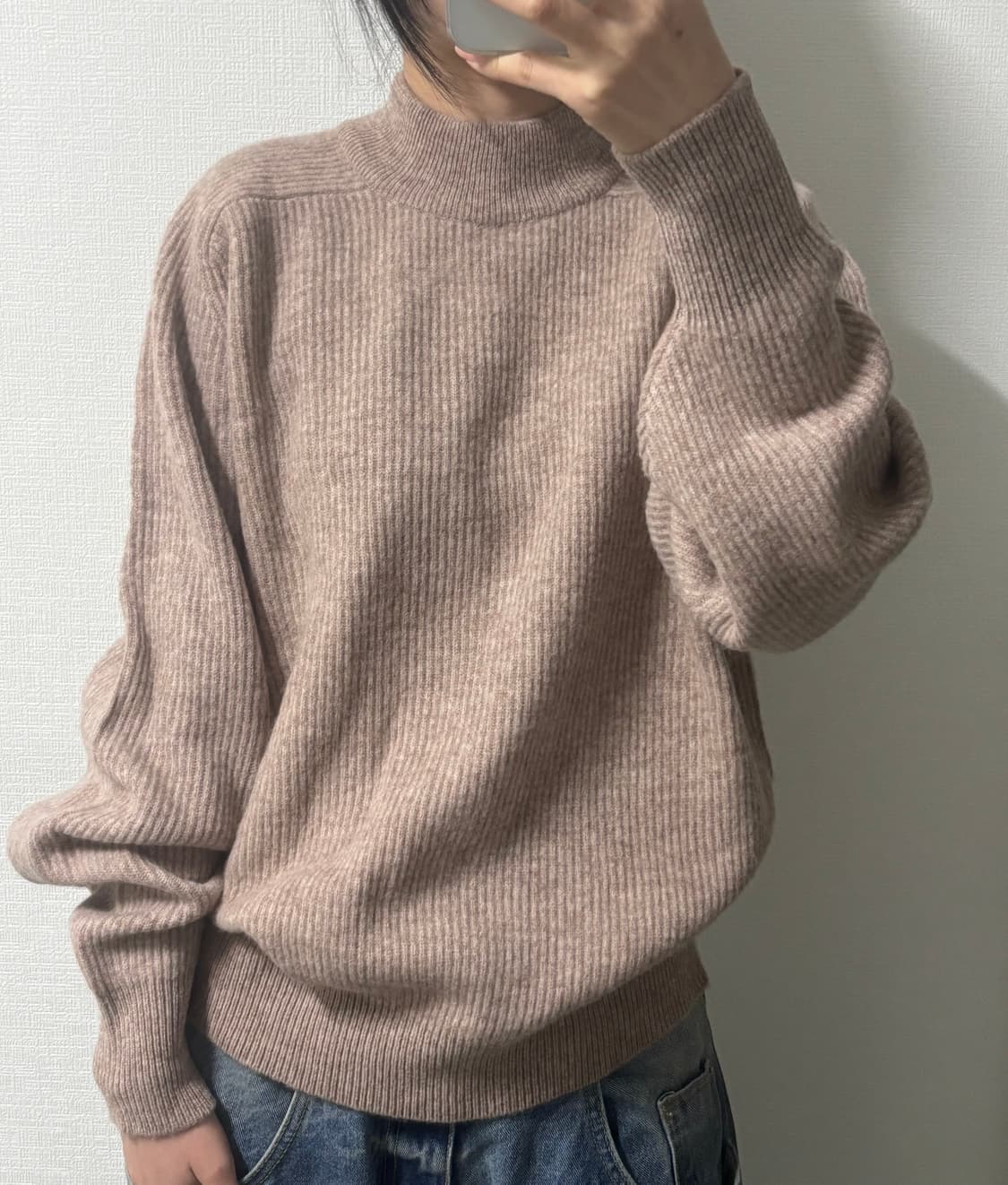 울100 뮤트핑크 니트 스웨터 상품이미지1