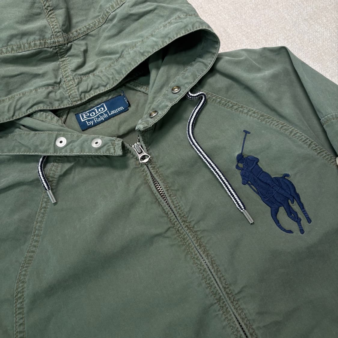 95 폴로 랄프로렌 빅포니 카키 올리브 후드 자켓 상품이미지2