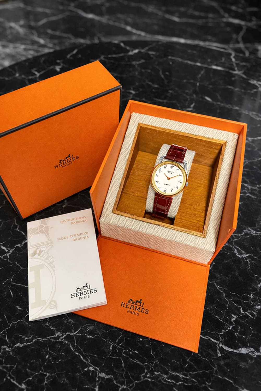 에르메스 아쏘(HERMES ARCEAU) 여성용 악어 가죽 시계 상품이미지1