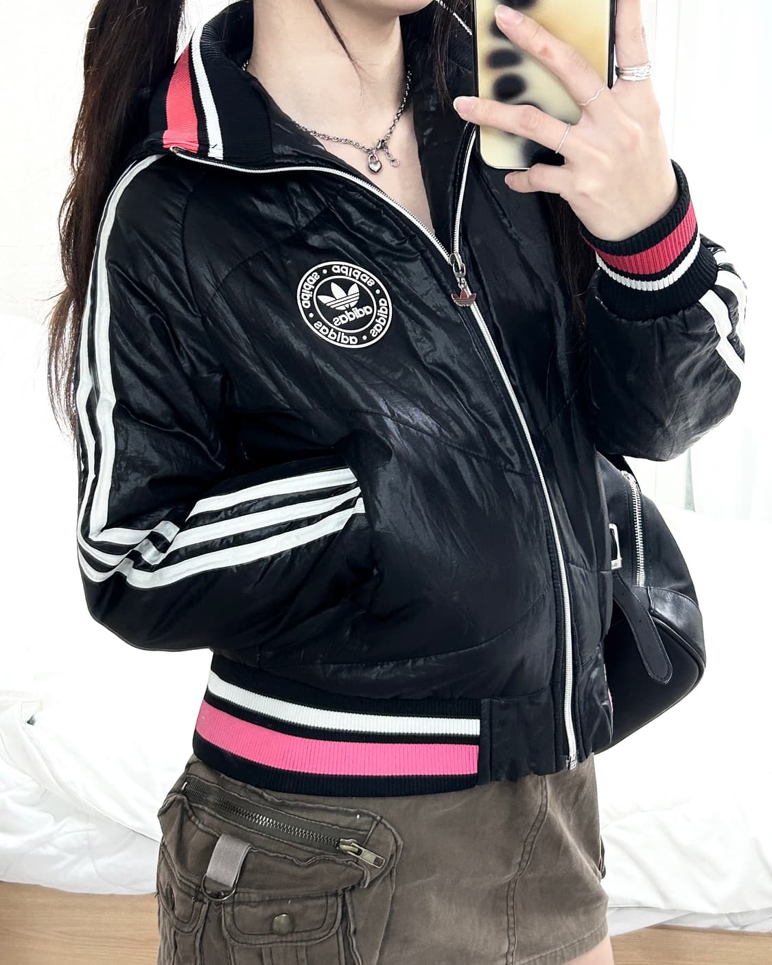 아디다스 빅로고 삼선 누빔 자켓 상품이미지3
